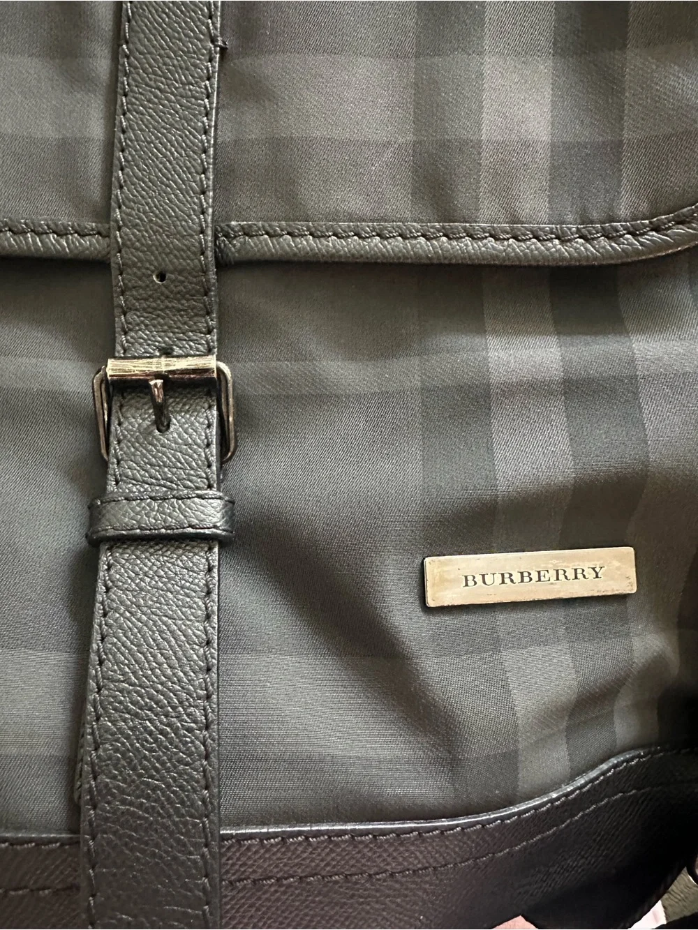 Burberry Black and Gray Check Cross Body Bag for Men